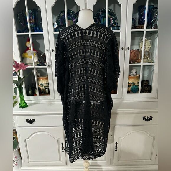 Lane Bryant Dolman Sleeve Kimono Cardigan Light Weight Black One Size - Picture 3 of 5